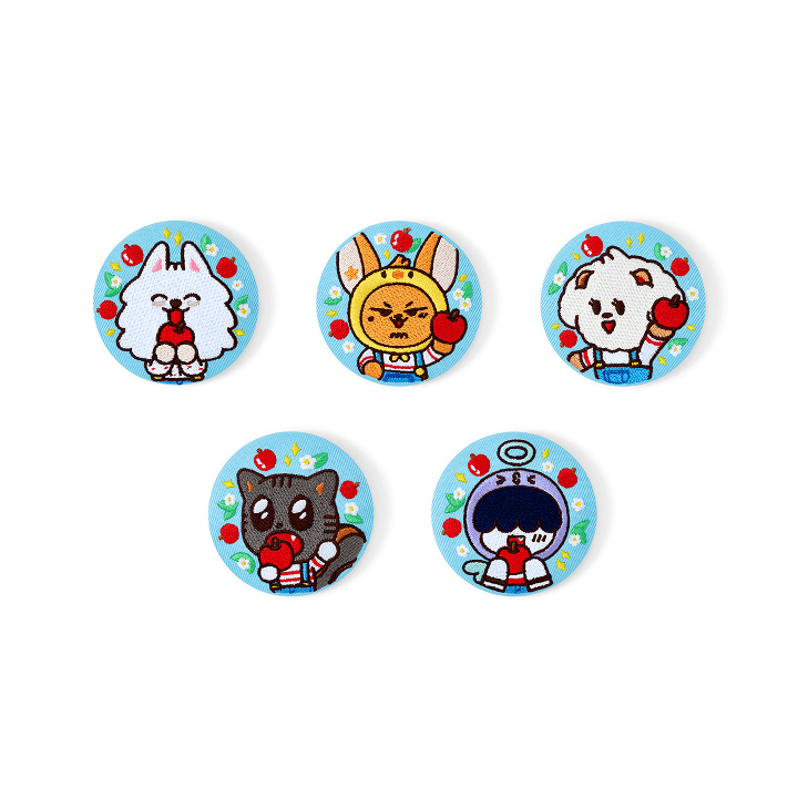 Image of [PRE-ORDER] TXT PPULBATU Embroidery Can Badge (Apple Ver.)