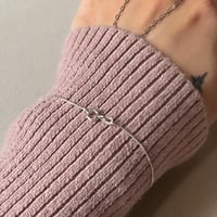Image 1 of Dainty Sterling Silver Box Bracelet