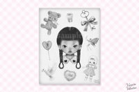 Weird Girl Goodies Print | Creepy Cute Art as Quirky Wall Decor Poster
