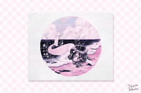 Little Mermaid Print | Cute Vintage Purple Gloss Poster 8x10