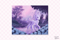 Lilac Unicorn Print | Cute Vintage Purple Gloss Poster 8x10