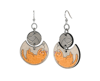 Kitten & Yarn Dangle Earrings