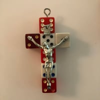 Image 2 of Lousy Crucifix - Handmade vintage dice crucifix