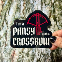 Pansy with a Crossbow sticker