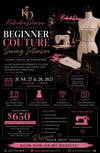 Beginner Couture Sewing Intensive | June 27–28 DEPOSIT 