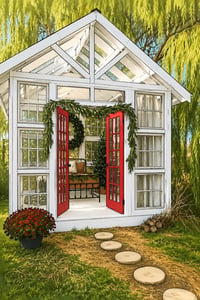 Image 2 of Christmas Minis - White Greenhouse - deposit only