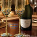 Image of Blue Floral Champagne Flutes