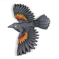 Red-Winged Blackbird Original Woodcut