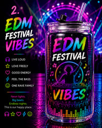 Image 2 of Rave & EDM Festival Collection | 18oz Glass Tumbler