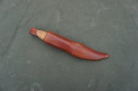 Image 14 of Slöyd Knife Wild Cherry Handle Wood Carving Puukko Style Leather Sheath 