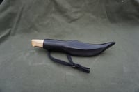 Image 3 of Slöyd Puukko: 52100 Blade, Masur Birch Handle, Black Leather Sheath