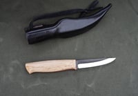 Image 4 of Slöyd Puukko: 52100 Blade, Masur Birch Handle, Black Leather Sheath
