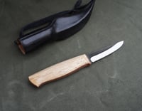 Image 5 of Slöyd Puukko: 52100 Blade, Masur Birch Handle, Black Leather Sheath