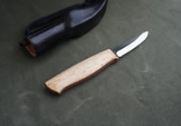 Image 6 of Slöyd Puukko: 52100 Blade, Masur Birch Handle, Black Leather Sheath
