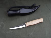 Image 8 of Slöyd Puukko: 52100 Blade, Masur Birch Handle, Black Leather Sheath