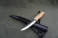Image 12 of Slöyd Puukko: 52100 Blade, Masur Birch Handle, Black Leather Sheath