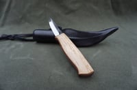 Image 16 of Slöyd Puukko: 52100 Blade, Masur Birch Handle, Black Leather Sheath