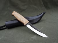 Image 19 of Slöyd Puukko: 52100 Blade, Masur Birch Handle, Black Leather Sheath