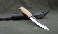 Image 20 of Slöyd Puukko: 52100 Blade, Masur Birch Handle, Black Leather Sheath