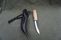 Image 21 of Slöyd Puukko: 52100 Blade, Masur Birch Handle, Black Leather Sheath