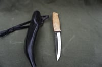 Image 22 of Slöyd Puukko: 52100 Blade, Masur Birch Handle, Black Leather Sheath