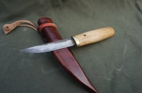 Image 4 of Puukko: Laminated Blade, Oak Handle, Leather Sheath