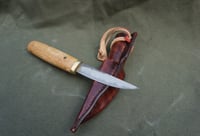Image 5 of Puukko: Laminated Blade, Oak Handle, Leather Sheath
