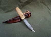 Image 7 of Puukko: Laminated Blade, Oak Handle, Leather Sheath