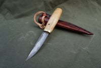 Image 12 of Puukko: Laminated Blade, Oak Handle, Leather Sheath