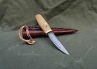 Image 16 of Puukko: Laminated Blade, Oak Handle, Leather Sheath