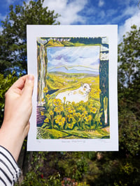 Image 1 of WALES FOREVER Bannau Brycheiniog 3 colour riso print in A3 or A4