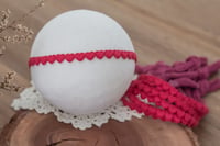 Image 1 of Heart Lace Tieback - Pinkish Red