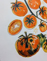 Image 3 of Summer Tomatoes A4 3 colour Riso Print