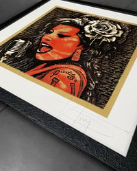 Image 2 of AMY WINEHOUSE • 2/3 AP • metallic gold • SUPPLIED FRAMED