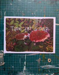 Image 2 of Time For A Nap A5 Hedgehog Digital Print