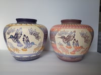 Image 3 of Made to order- "Apple" Vase with hummingbirds 