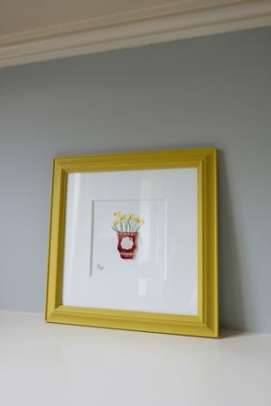 Image of Original Painting - Miniature Romantic Vase - Swan and Narcissi