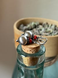 Image 11 of Sterling silver Coral seed earrings- n82