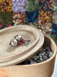 Image 6 of Sterling silver Coral seed earrings- n82