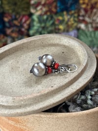 Image 7 of Sterling silver Coral seed earrings- n82