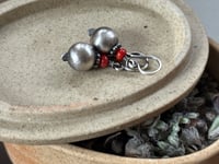 Image 9 of Sterling silver Coral seed earrings- n82