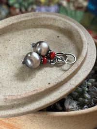 Image 3 of Sterling silver Coral seed earrings- n82