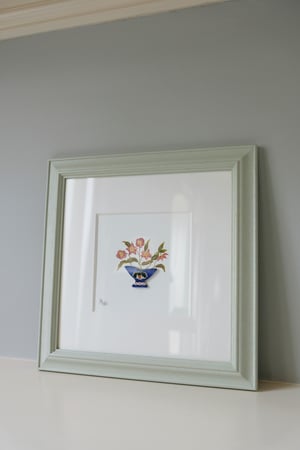 Image of Original Painting - Miniature Romantic Vase - Oak and Hellebore