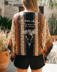 Image 1 of FLOWER CHILD¥OVERSIZED ¥ BOMBER JACKET ¥ UNISEX ¥ UPCYCLED ¥ IBIZA
