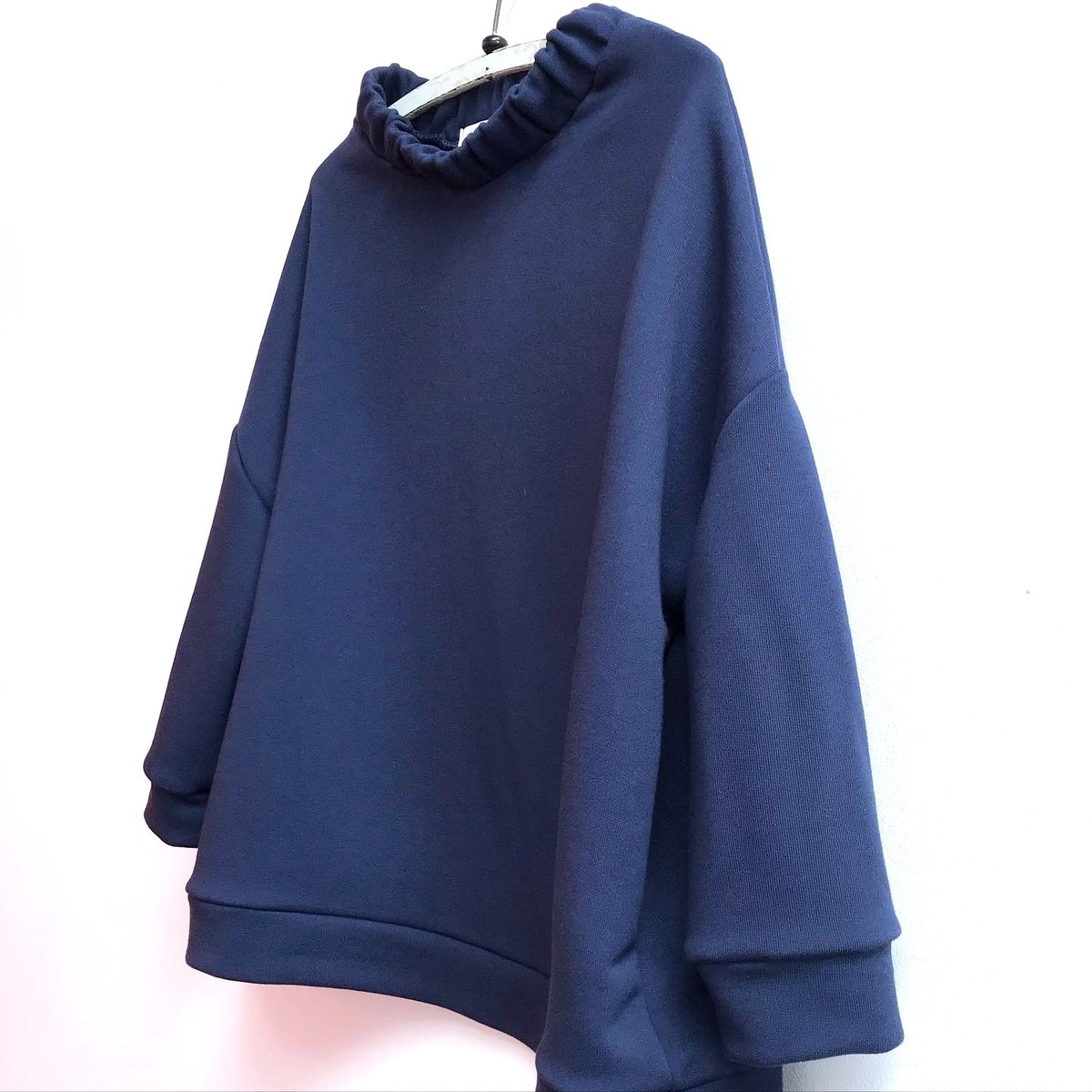 Image of Ruched Neck Square Sweatshirt
