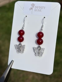 Image 2 of Butterfly Beaded Earrings