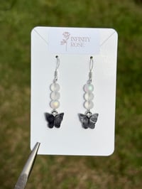 Image 1 of Butterfly Frosted Glass Earrings