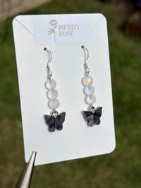 Image 2 of Butterfly Frosted Glass Earrings