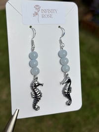 Image 2 of Seahorse Aquamarine Earrings