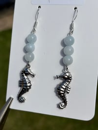 Image 3 of Seahorse Aquamarine Earrings